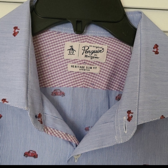 Penguin blue button up - Picture 5 of 5